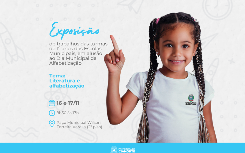 Dia Municipal da Alfabetização terá exposição de trabalhos