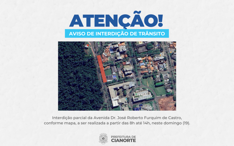 AVISO DE INTERDIÇÃO DE TRÂNSITO