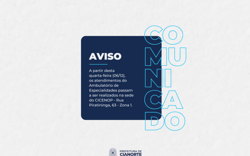 Ambulatório de Especialidades passa a atender na sede do CICENOP