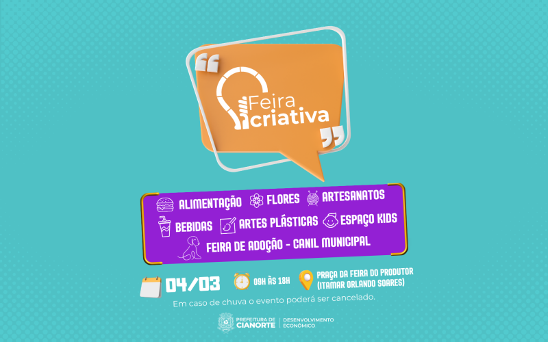 Sábado tem Feira Criativa com Feirinha de Adoção do Canil