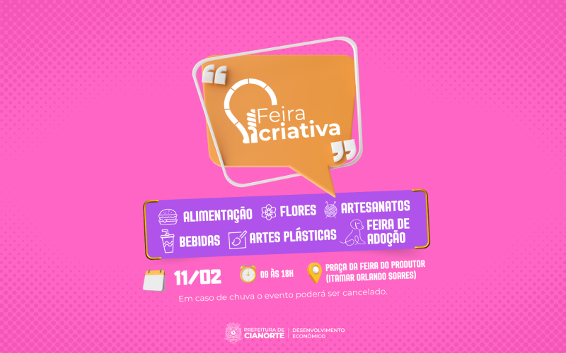 Sábado tem Feira Criativa com Feirinha de Adoção do Canil Municipal