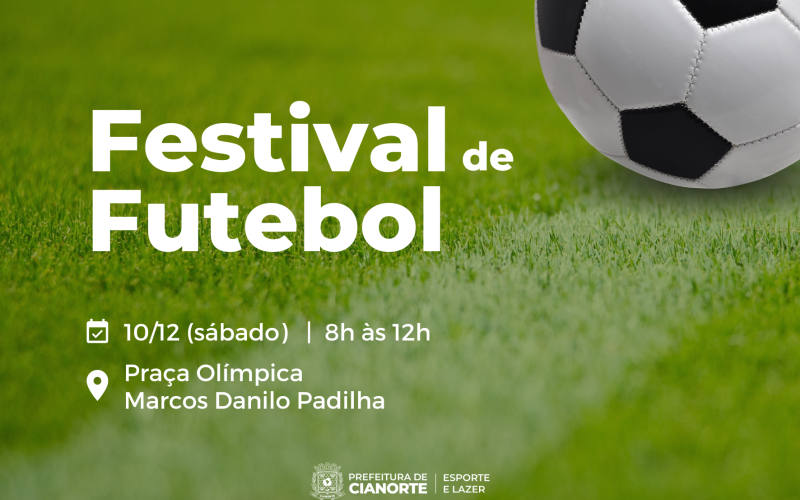 Festival reúne escolinhas de futebol da Prefeitura neste sábado