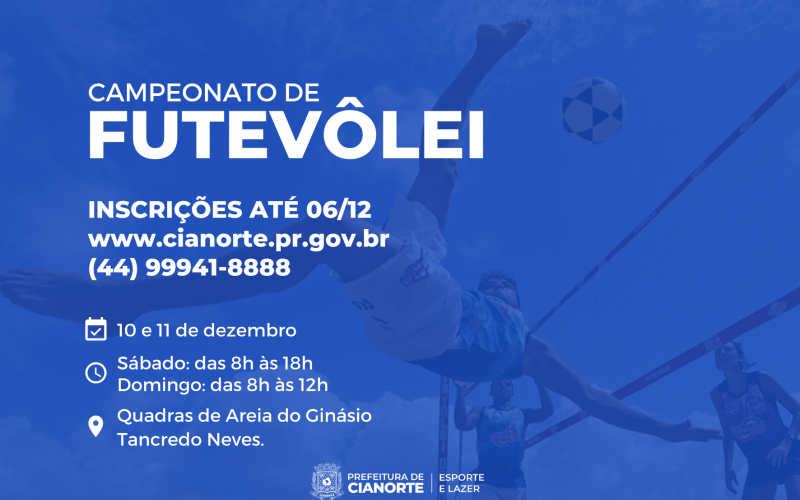 Campeonato Municipal de Futevôlei está com inscrições abertas