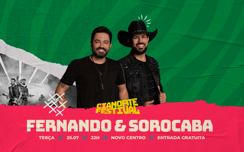 Shows do Cianorte Festival começam nesta terça-feira com Fernando & Sorocaba