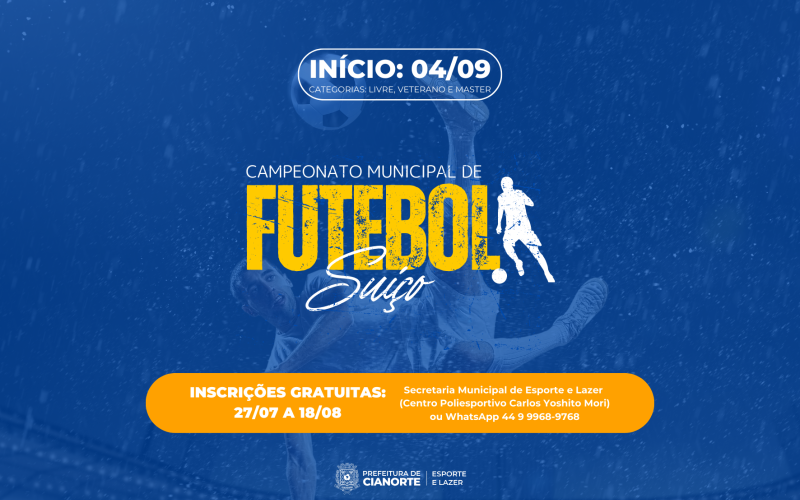 Estão abertas as inscrições para o Campeonato Municipal de Futebol Suíço