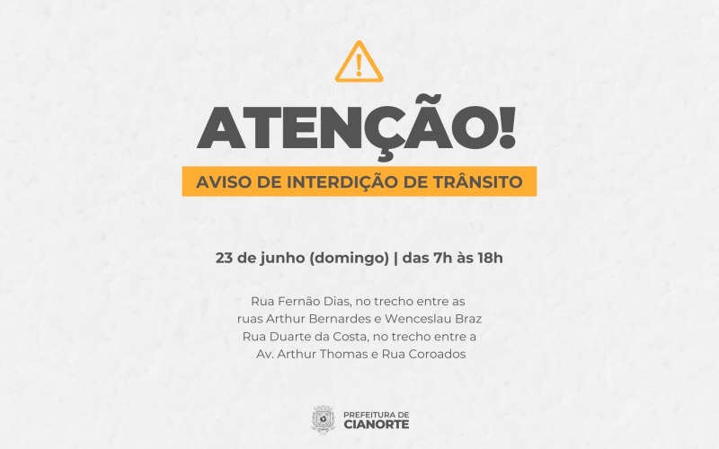 Aviso de Interdição de Trânsito