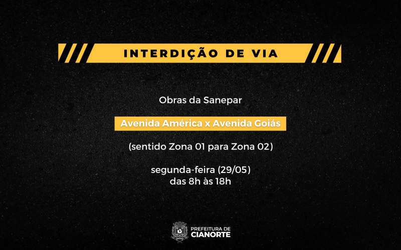 Segunda-feira tem interdição no cruzamento das avenidas América e Goiás