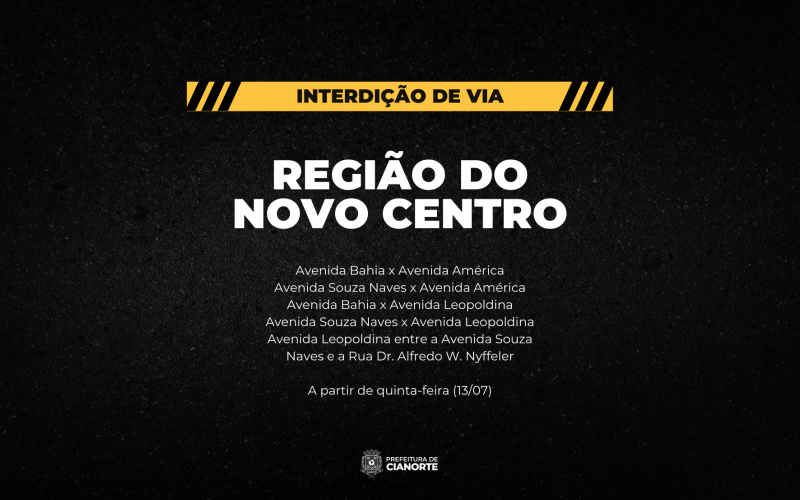 AVISO DE INTERDIÇÃO – NOVO CENTRO