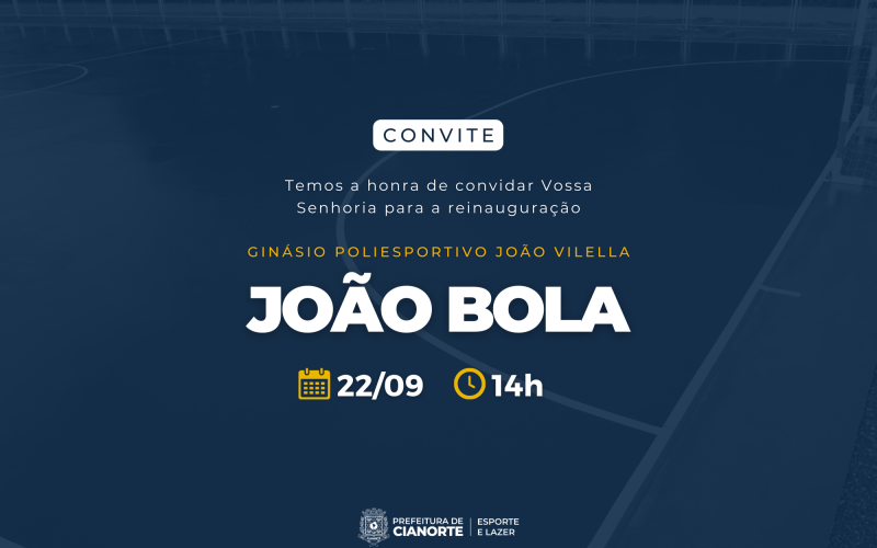 Prefeitura inaugura revitalização do Ginásio João Bola nesta quinta-feira