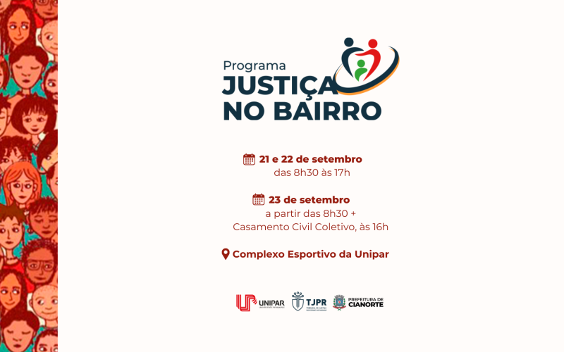 Cianorte recebe Justiça no Bairro a partir desta quinta-feira