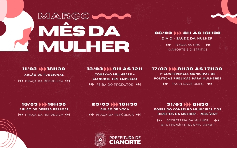 Mês da Mulher terá programação especial em Cianorte