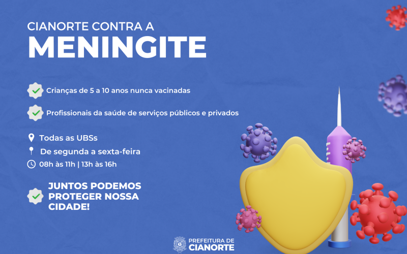 Crianças e profissionais da saúde devem se vacinar contra a meningite
