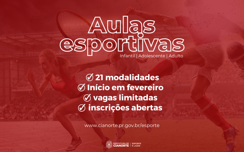 Inscrições para aulas esportivas gratuitas abrem nesta quarta-feira