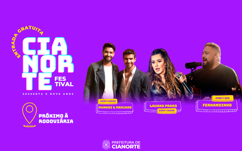 Festival Cianorte Sessenta e Nove Anos promete agitar final de semana
