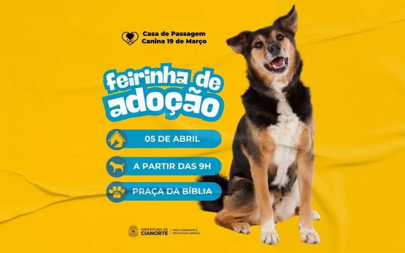 Feirinha de Adoção de cães acontece neste sábado 
