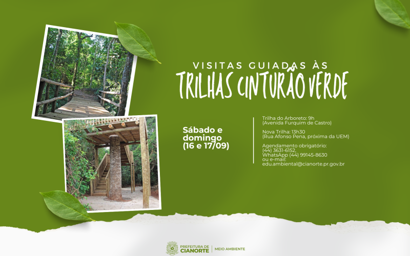 Sábado e domingo têm visitas às trilhas do Cinturão Verde