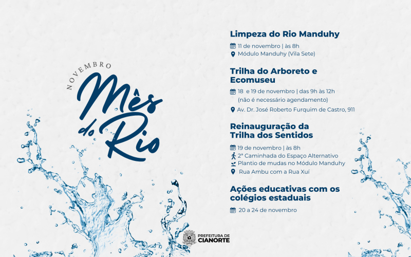 Cianorte tem programação para celebrar Mês do Rio