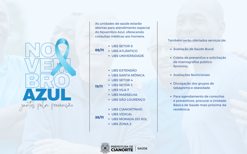 Novembro terá reforço das ações de combate ao câncer