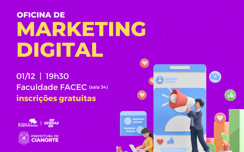 Quinta-feira tem capacitação gratuita sobre marketing digital
