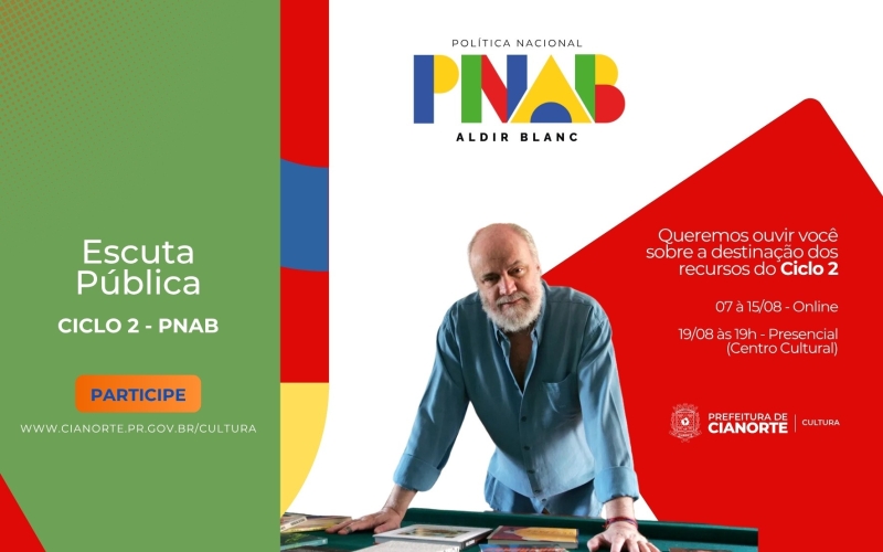 Cianorte convoca sociedade para definir uso de verba cultural; consulta online termina nesta sexta 