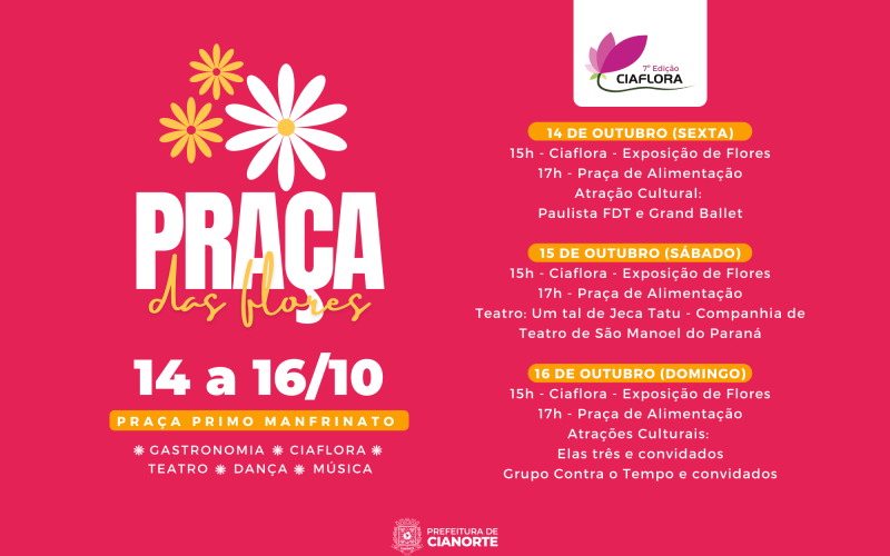 Neste fim de semana acontece a Praça das Flores em Cianorte