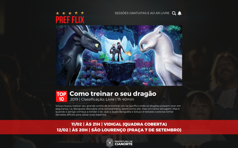 Vidigal e São Lourenço recebem cinema ao ar livre neste fim de semana