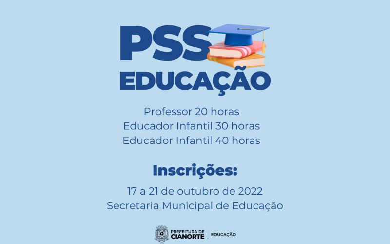 Inscrições do PSS para contratação de professor e educador infantil terminam nesta sexta-feira