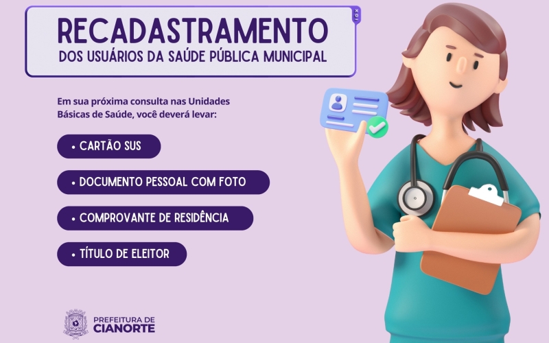 Em Cianorte, usuários do SUS devem atualizar cadastros