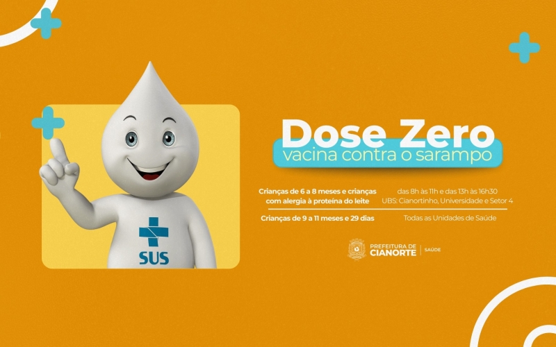 Cianorte inicia Campanha “Dose Zero” de vacina contra o sarampo 