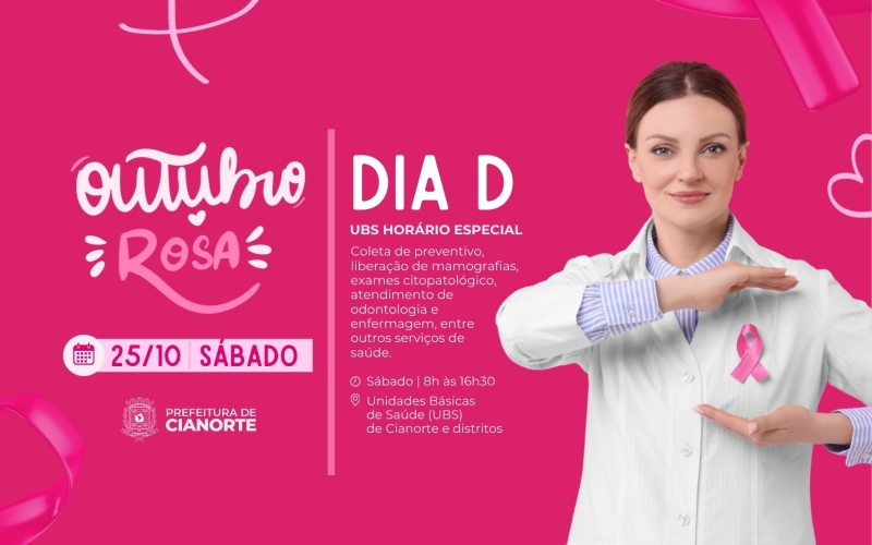 Sábado tem Dia D de atendimento do Outubro Rosa  