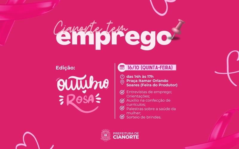 Agência do Trabalhador promove mutirão de emprego alusivo ao Outubro Rosa