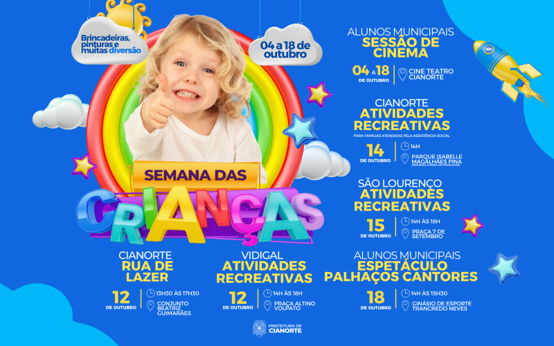Semana das crianças conta com programação especial em Cianorte