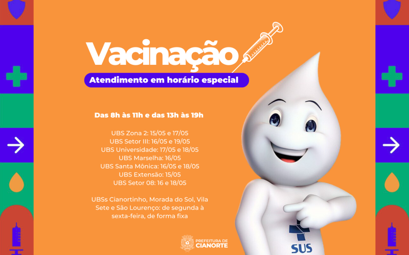 Salas de Vacina têm horário especial nesta semana