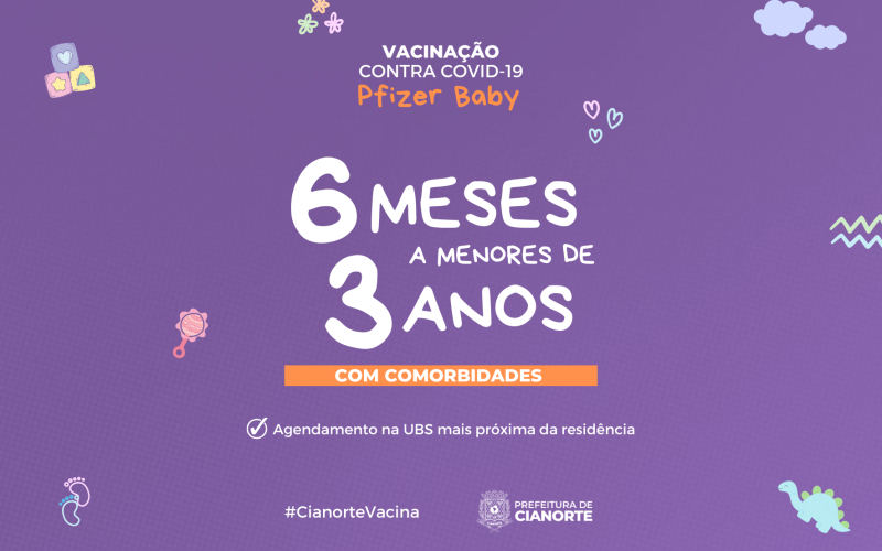 Vacinação contra Covid-19 para crianças a partir de 6 meses deve ser agendada