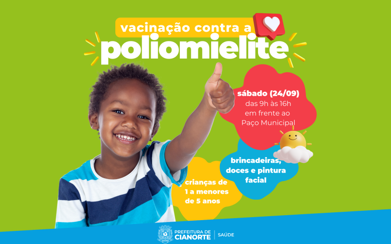 Sábado tem ação especial contra a poliomielite em Cianorte