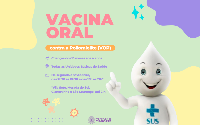 Secretaria Municipal de Saúde destaca importância da vacina contra poliomielite