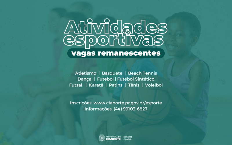 Atividades esportivas gratuitas reabrem inscrições 