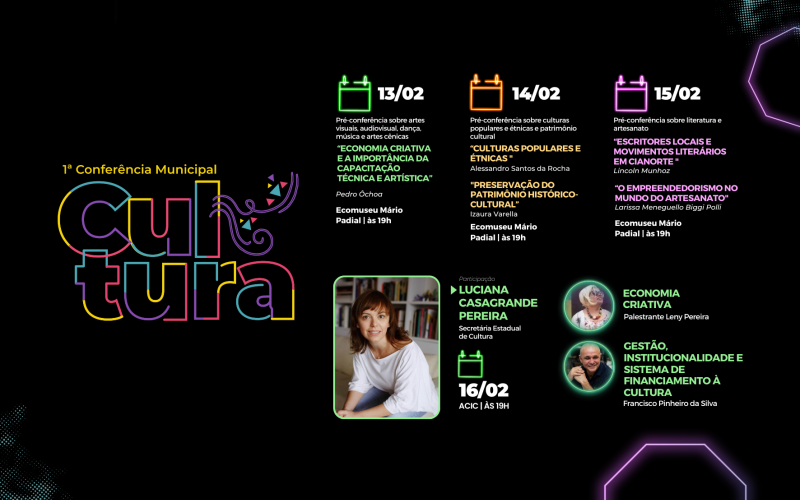 Estão abertas as inscrições para a 1ª Conferência Municipal de Cultura