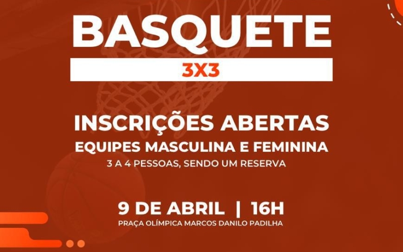Inscrições abertas para o 2º Torneio de Basquete 3x3