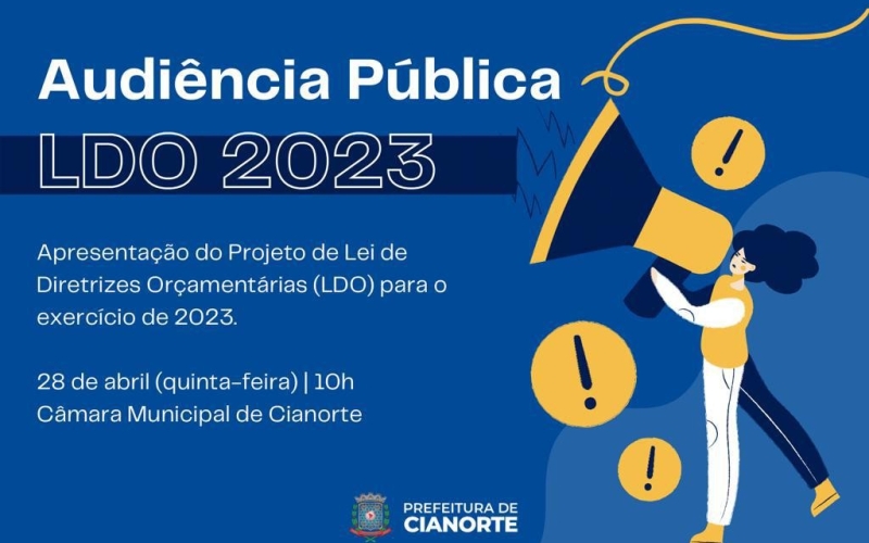 Audiência Pública discutirá Lei de Diretrizes Orçamentárias